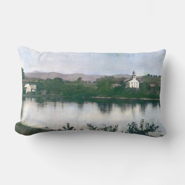 Almofada Lombar Casa de reunião livre velha em Bingham, Maine (Frente)