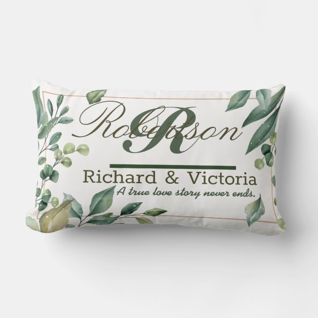 Almofada Lombar Casal Heather Flowers Corolla Greenerave Folhas (Frente)