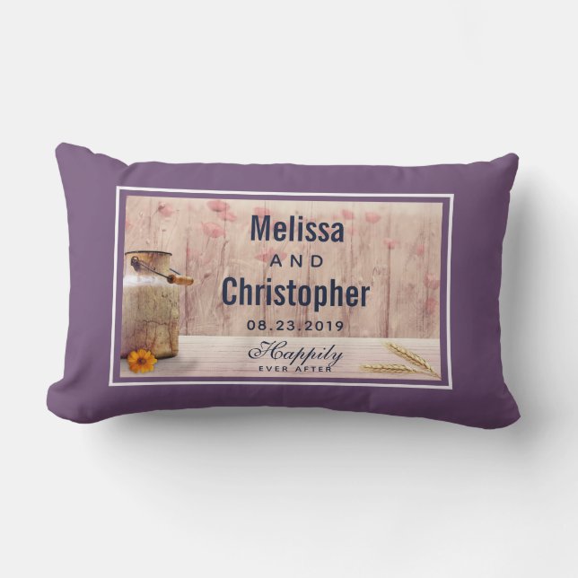 Almofada Lombar Casamento De Rústico Leite Pode País (Frente)