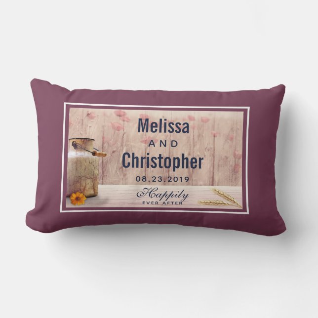 Almofada Lombar Casamento De Rústico Leite Pode País (Frente)