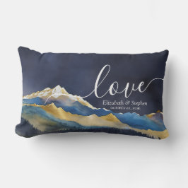 Almofada Lombar Casamento Externo da Montanha de Ouro Azul com Cor