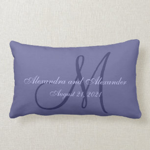 Almofada Lombar Casamento roxo do monograma