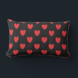 Almofada Lombar Casamentos de Dias de os namorados Personalizados<br><div class="desc">Projetado com padrões cardíacos de rabisco vermelho giro em fundo preto sólido. Você pode mudar para qualquer cor de fundo,  conforme desejar.</div>