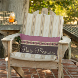 Almofada Lombar Castanho Escuro com Borgonha