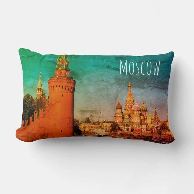 Almofada Lombar Catedral Vermelha da Rua de Moscou, Basil Kremlin (Frente)
