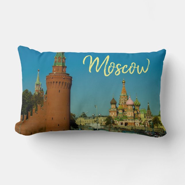 Almofada Lombar Catedral Vermelha da Rua de Moscou, Basil Kremlin (Frente)
