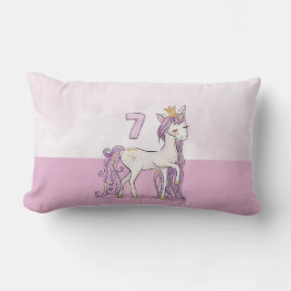 Almofada Lombar Cavalo Rosa De Aniversário Com 7 De Nome Personali