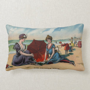 Almofada Lombar Cena da praia de Coney Island NY 1909