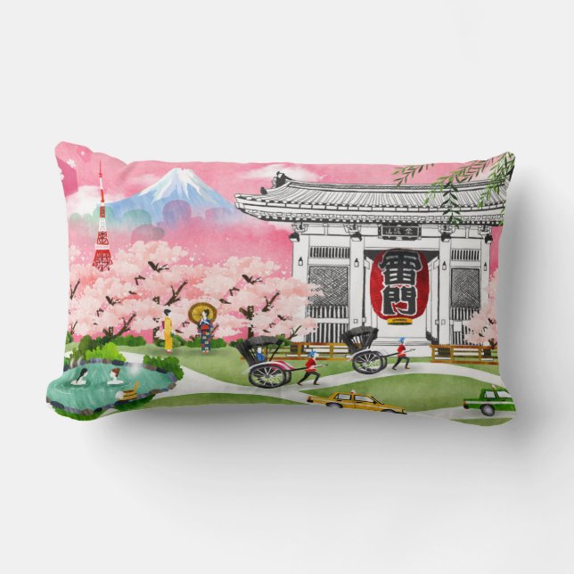 Almofada Lombar Cena de Japão (Frente)