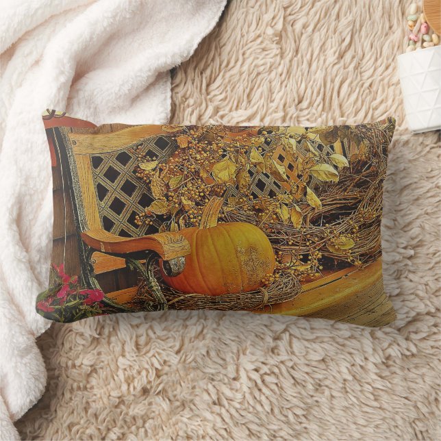 Almofada Lombar Cena de Queda - Pumpkin e Bitterdoces Vinha no Ban (Cobertor)