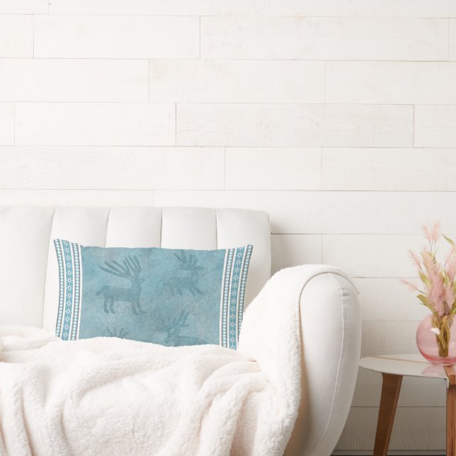 Almofada Lombar Cerveja de inverno, Flocos de neve, Pinheiros (Sofá)