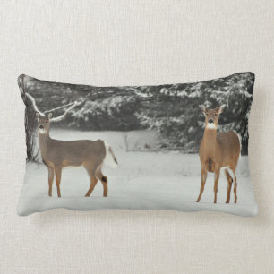 Almofada Lombar Cervos no travesseiro da neve