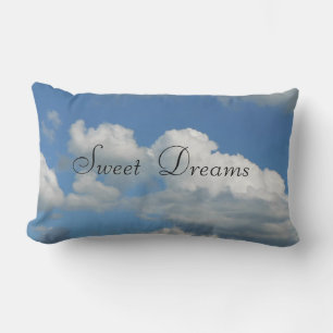 Almofada Lombar Céu azul de sonhos doces, travesseiro branco do