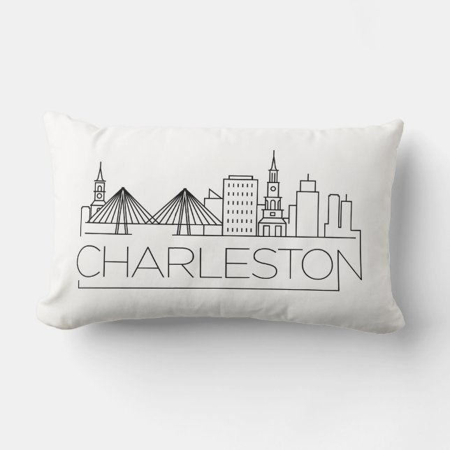 Almofada Lombar Charleston, SC Skyline Lumbar Travesseiro (Frente)