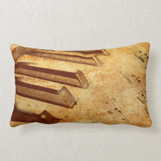 Almofada Lombar Chaves do piano da folha de música do Grunge