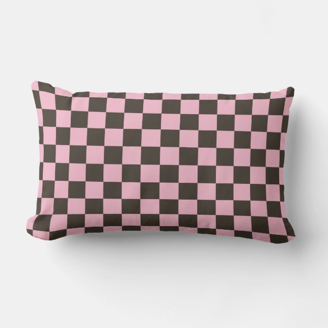 Almofada Lombar Cherry blossom checkered board pattern (Frente)