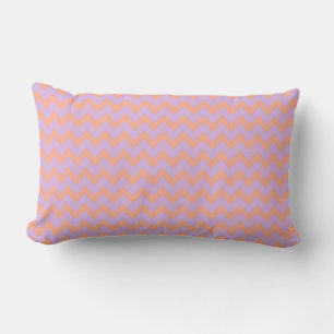 Almofada Lombar Chevron Zig Zag Padrão Pastel Lilac Peach Preppy