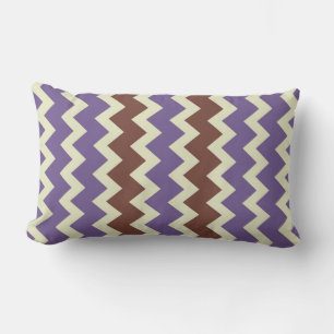 Almofada Lombar Chevron zigzag verde-claro, pálido, castanho roxo