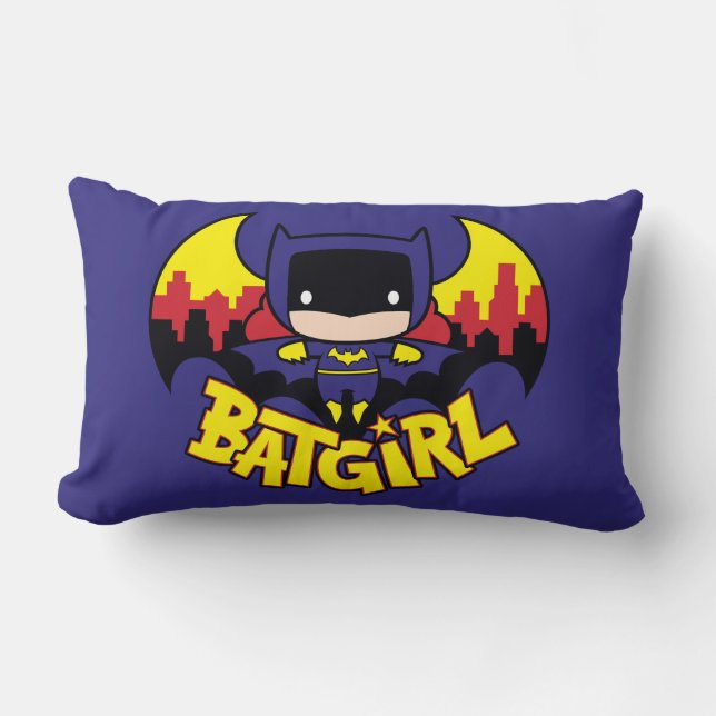 Almofada Lombar Chibi Batgirl Com Skyline & Logo Gotham (Frente)