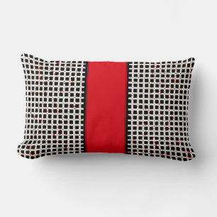 Almofada Lombar Chic Preto Vermelho Branco Super Bonito