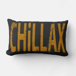 Almofada Lombar Chillax Skateboard Word Art Black  Yellow