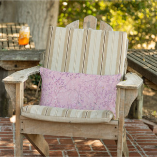 Almofada Lombar Chinoiserie cor-de-rosa