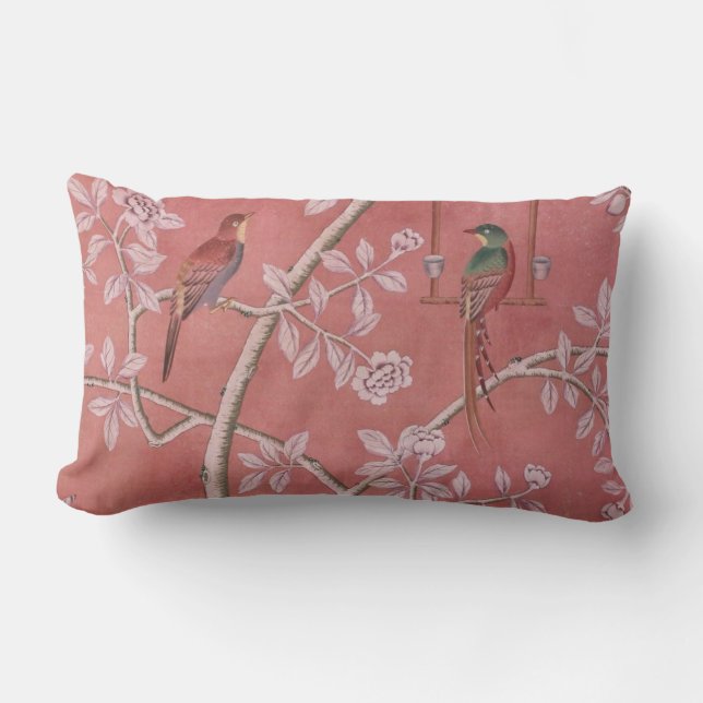 Almofada Lombar Chinoiserie Rosa (Frente)