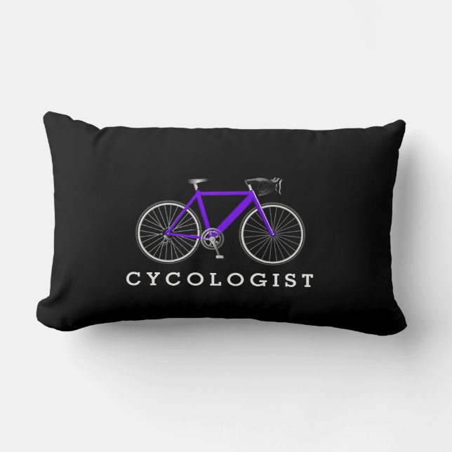 Almofada Lombar Ciclista Bicicleta Roxa Em Preto (Frente)