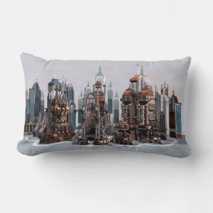 Almofada Lombar Cidade de Fantasia Futurista Arte de Horizonte de