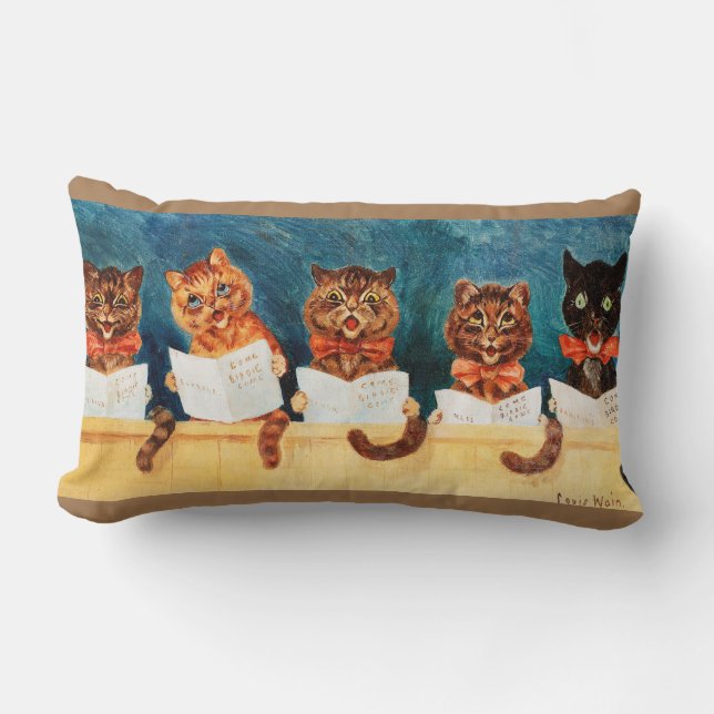 Almofada Lombar Cinco Cats Cantando, Louis Wain (Frente)