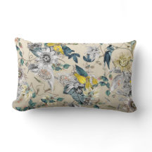 Cinza Amarela Elegante Botânica Vintage Floral