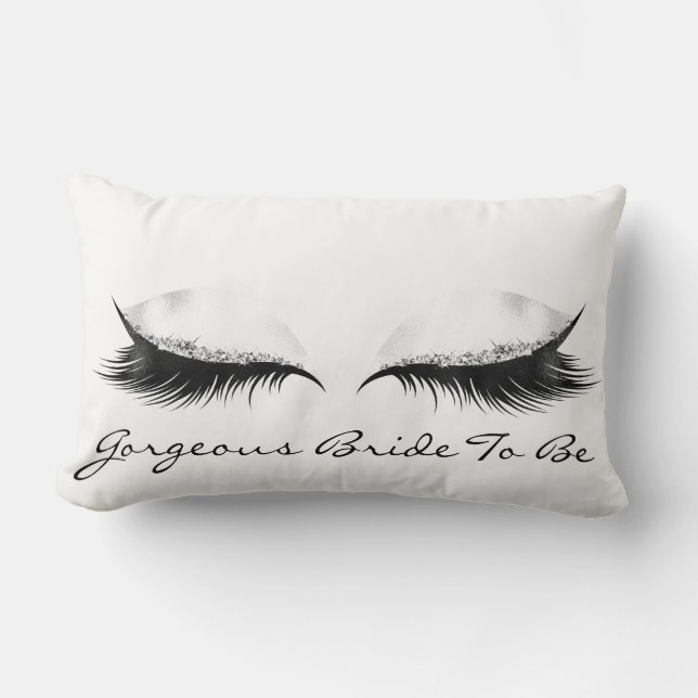 Almofada Lombar Cinza Branca Maqueamento Metálico Pisca Brito Gord (Frente)