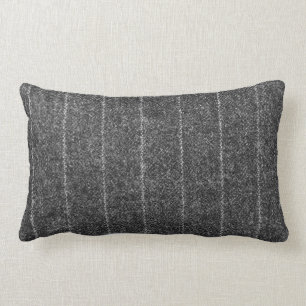 Almofada Lombar Cinza de carvão Pinstripe Tecido Preto