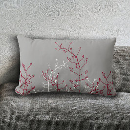 Almofada Lombar Cinza Elegante moderna das Flores de Burgundy Abst