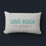 Almofada Lombar Cinza Long Beach Travesseiro decorativo California<br><div class="desc">Compartilhe seu amor por Long Beach, Califórnia com nosso travesseiro.</div>