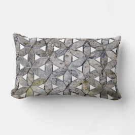 Almofada Lombar Cinza natural Stone Mosaic, flor da vida