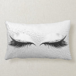 Almofada Lombar Cinzas brancas Prata Lashes Metálicos Vidro de Maq