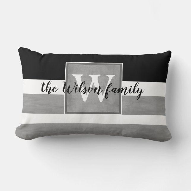 Almofada Lombar cinzas de travesseiro personalizadas monograma e t (Frente)