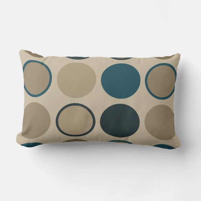 Almofada Lombar Círculos Teais e Toucáveis (Frente)