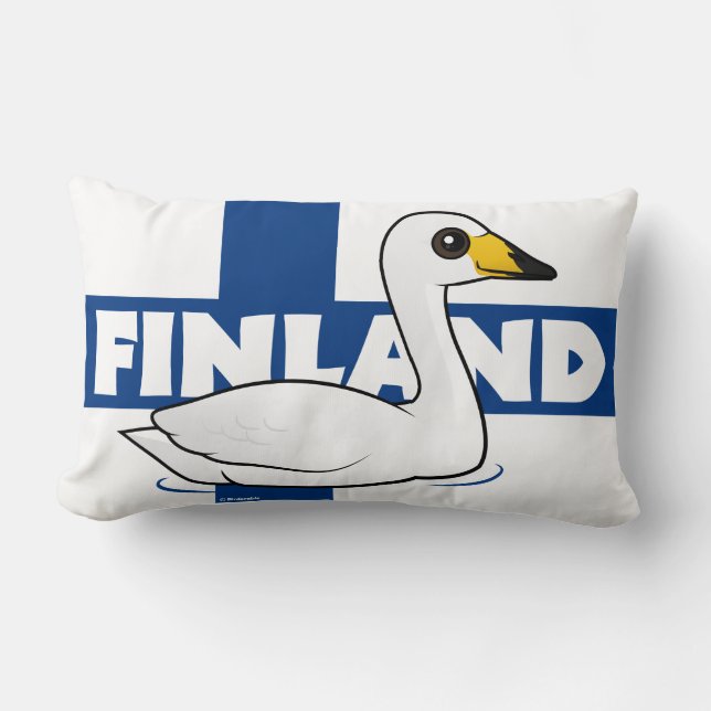 Almofada Lombar Cisne de Whooper de Finlandia (Frente)