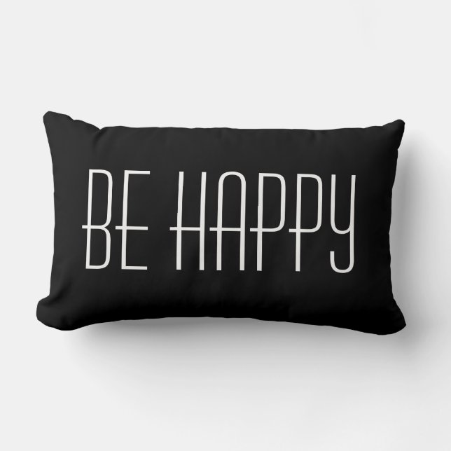 Almofada Lombar Citação Moderna Simples Palavras Preto e Branco Se (Frente)