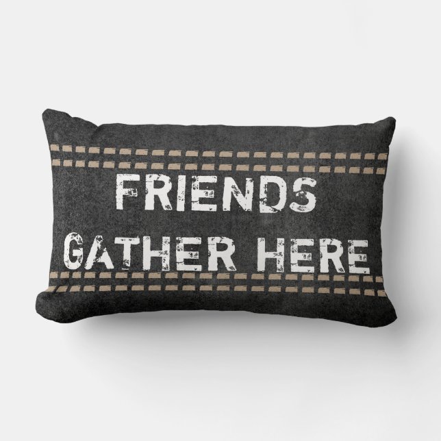 Almofada Lombar citando travesseiro rústico amigos chic reunidos a (Frente)