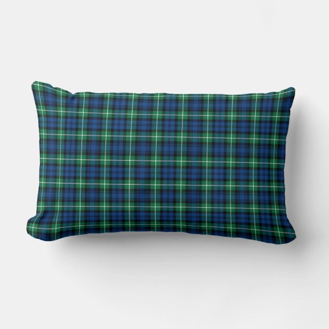 Almofada Lombar Clan Lamont Tartan Royal Blue and Green Xadrez (Frente)
