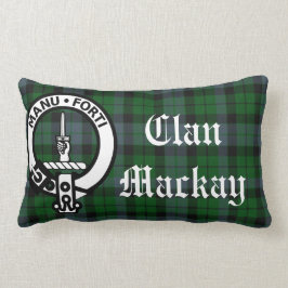 Almofada Lombar Clan Mackay Crest Crachá e Tartan
