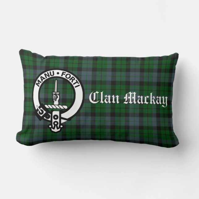 Almofada Lombar Clan Mackay Tartan Crest Travesseiro lombar (Frente)