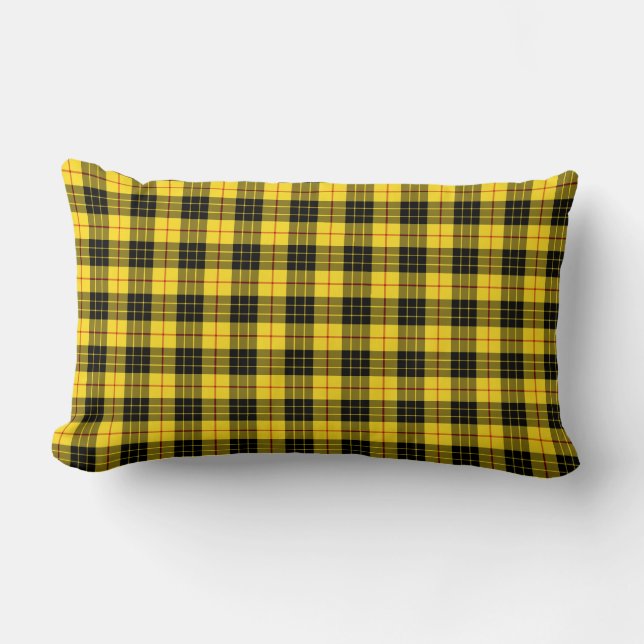 Almofada Lombar Clan MacLeod Black e Yellow Tartan (Frente)