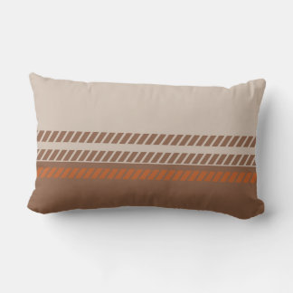 Almofada Lombar Classic Brown and Tan and Orange with Stripes