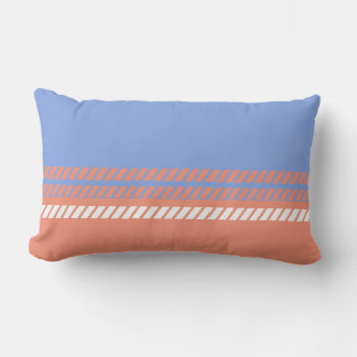 Almofada Lombar Classic Periwinkle and Coral with Stripes