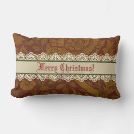 Almofada Lombar Clássico Nostálgico William Morris Red Holiday