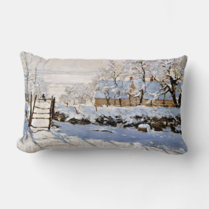 Almofada Lombar Claude Monet, A Magpie, famosa pintura,